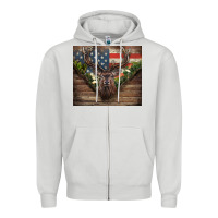Dove Grey usa deer hunting Zipper Hoodie - CowGirlArtShop