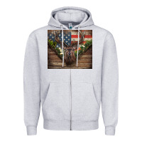 Heather Grey usa deer hunting Zipper Hoodie - CowGirlArtShop