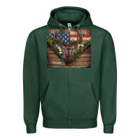 Sports Green usa deer hunting Zipper Hoodie - CowGirlArtShop