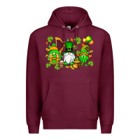 Burgundy St. Patrick's Day gnomes Premium Hoodie - OliviaCreatesArt