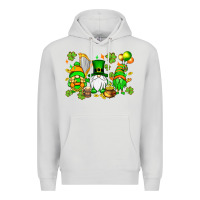 Dove Grey St. Patrick's Day gnomes Premium Hoodie - OliviaCreatesArt