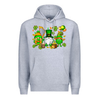 Heather Grey St. Patrick's Day gnomes Premium Hoodie - OliviaCreatesArt