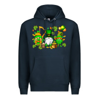 Navy St. Patrick's Day gnomes Premium Hoodie - OliviaCreatesArt