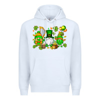 White St. Patrick's Day gnomes Premium Hoodie - OliviaCreatesArt