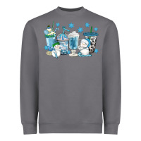 Storm winter snowman coffee cups Heavyweight Sweatshirt - texasbilliewilder