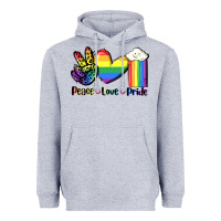Heather Grey Peace love Pride Heavyweight Hoodie - FaDigitalArtStudio