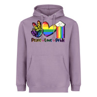 Lavender Peace love Pride Heavyweight Hoodie - FaDigitalArtStudio