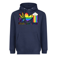 Navy Peace love Pride Heavyweight Hoodie - FaDigitalArtStudio