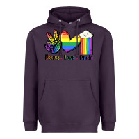 Plum Peace love Pride Heavyweight Hoodie - FaDigitalArtStudio