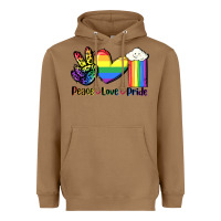Toasted Coconut Peace love Pride Heavyweight Hoodie - FaDigitalArtStudio