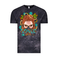 Cloud Black Western Rodeo Girl Braid Red Hair Vintage Tee - BundleAndBundleShop
