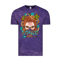Cloud Purple Western Rodeo Girl Braid Red Hair Vintage Tee - BundleAndBundleShop