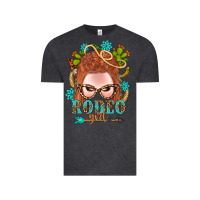 Vintage Black Western Rodeo Girl Braid Red Hair Vintage Tee - BundleAndBundleShop