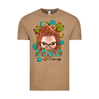 Vintage Coffee Western Rodeo Girl Braid Red Hair Vintage Tee - BundleAndBundleShop