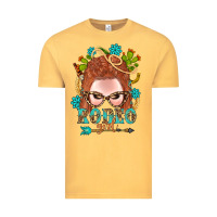 Vintage Mustard Western Rodeo Girl Braid Red Hair Vintage Tee - BundleAndBundleShop