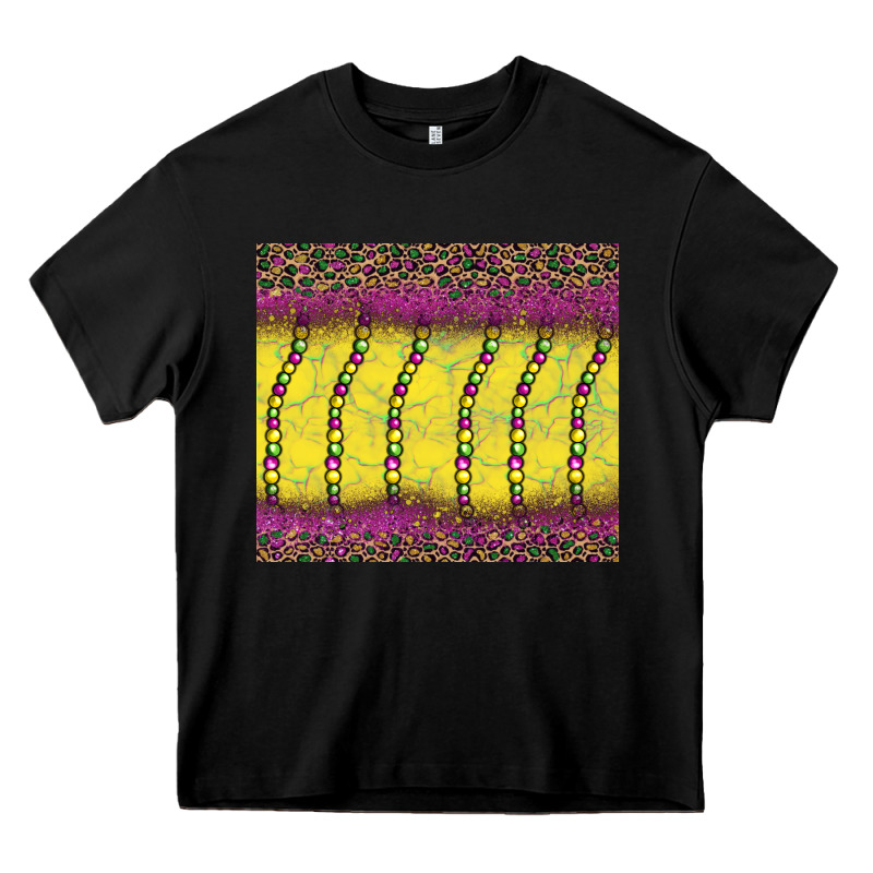 Mardi Gras Bead Leopard Heavy Core Tee by BarkalooDesign | Teevron