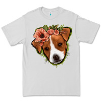 Dove Grey jack russel floral Premium Tee - Jasminsmagicworld