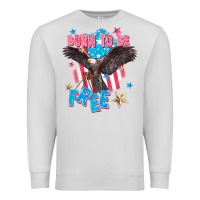 Dove Grey Born to be free Premium Sweatshirt - FaDigitalArtStudio