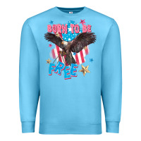 Ocean Blue Born to be free Premium Sweatshirt - FaDigitalArtStudio