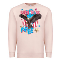 Pale Pink Born to be free Premium Sweatshirt - FaDigitalArtStudio