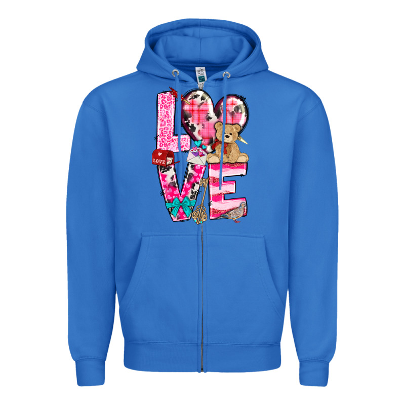 Love Valentine's Day Zipper Hoodie by HowdyJamesFarm | Teevron