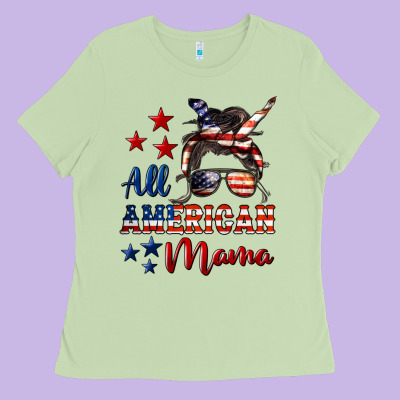 All American Mama Ladies Tee Designed By Lillyallendesigns