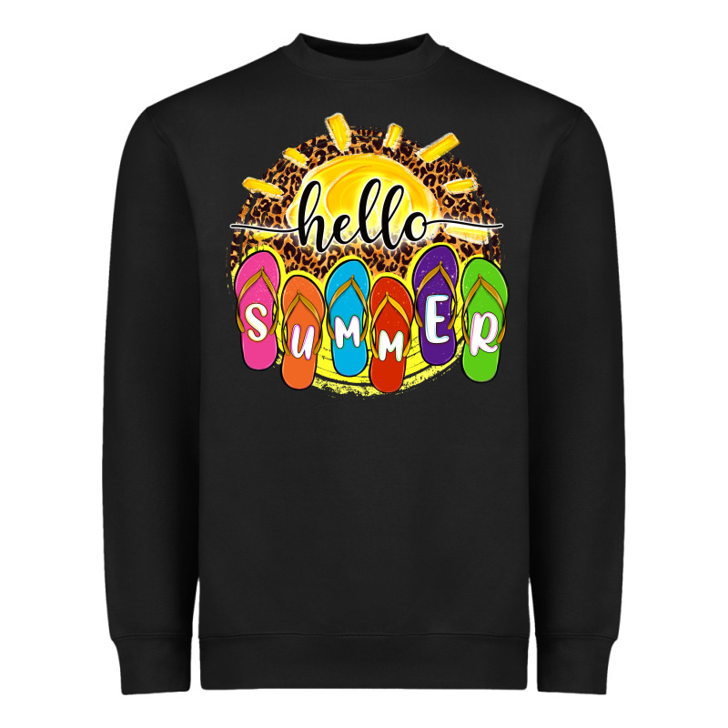 Hello Summer With Flip Flops Heavyweight Sweatshirt by NancyCooperArtShop | Teevron