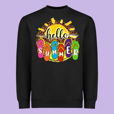 Hello Summer With Flip Flops Heavyweight Sweatshirt Designed By Nancycooperartshop
