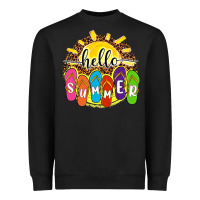Black hello summer with flip flops Heavyweight Sweatshirt - NancyCooperArtShop
