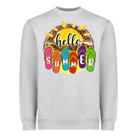 Heather Grey hello summer with flip flops Heavyweight Sweatshirt - NancyCooperArtShop
