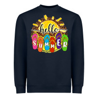 Navy hello summer with flip flops Heavyweight Sweatshirt - NancyCooperArtShop