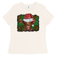 Bone christmas leopard buffalo plaid baby highland cow Ladies Tee - BarkalooDesign
