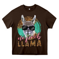 Chocolate Brown western no prob llama Heavy Core Tee - LillyAllenDesigns