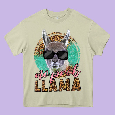 Western No Prob Llama Heavy Core Tee Designed By Lillyallendesigns