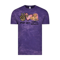 Cloud Purple peace love golden retriever Vintage Tee - JahusDesignShop