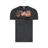 Vintage Black peace love golden retriever Vintage Tee - JahusDesignShop