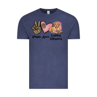 Vintage Denim peace love golden retriever Vintage Tee - JahusDesignShop