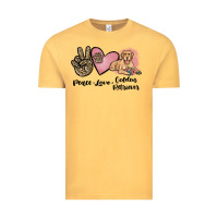 Vintage Mustard peace love golden retriever Vintage Tee - JahusDesignShop