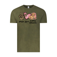 Vintage Olive peace love golden retriever Vintage Tee - JahusDesignShop