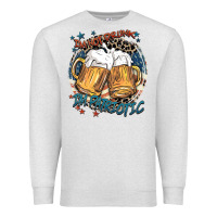 Oatmeal Heather I'm not drunk i'm patriotic Premium Sweatshirt - FaDigitalArtStudio