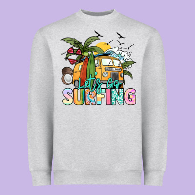 Let's Go Surfing Heavyweight Sweatshirt Designed By Nancycooperartshop