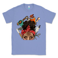 Colony Blue Wild Camping Afro Messy Bbs Classic Tee - BundleAndBundleShop