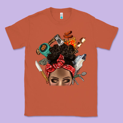 Wild Camping Afro Messy Bbs Classic Tee Designed By Bundleandbundleshop