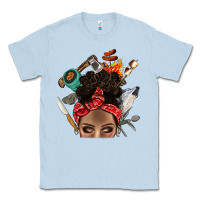 Dusty Blue Wild Camping Afro Messy Bbs Classic Tee - BundleAndBundleShop
