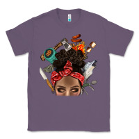 Lavender Wild Camping Afro Messy Bbs Classic Tee - BundleAndBundleShop