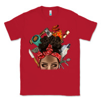 Red Wild Camping Afro Messy Bbs Classic Tee - BundleAndBundleShop