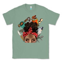 Sage Wild Camping Afro Messy Bbs Classic Tee - BundleAndBundleShop
