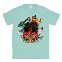 Seafoam Wild Camping Afro Messy Bbs Classic Tee - BundleAndBundleShop