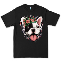Black french bulldog floral Premium Tee - Jasminsmagicworld
