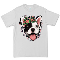 Dove Grey french bulldog floral Premium Tee - Jasminsmagicworld